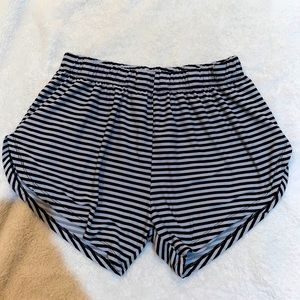 stripped polyester shorts